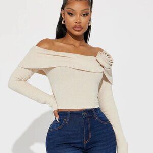 Fashion Nova Rosa Off Shoulder Top
